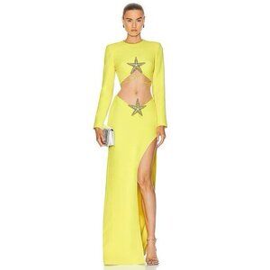 David Koma For FWRD Starfish Set Yellow Skirt Top